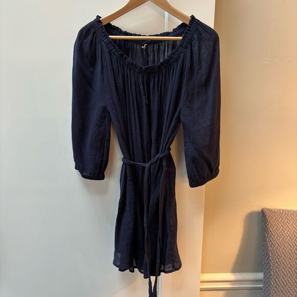 J.Crew navy crepe tunic women’s size M - Picture 1 of 6